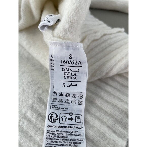 AllSaints Asha Sweater Size Small Soft Fluffy Long Sleeve Pullover Cream Comfort - Picture 8 of 16